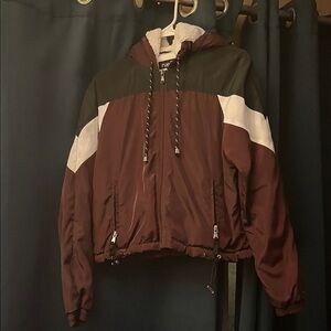 Rue21 Maroon and Black Hooded Jacket